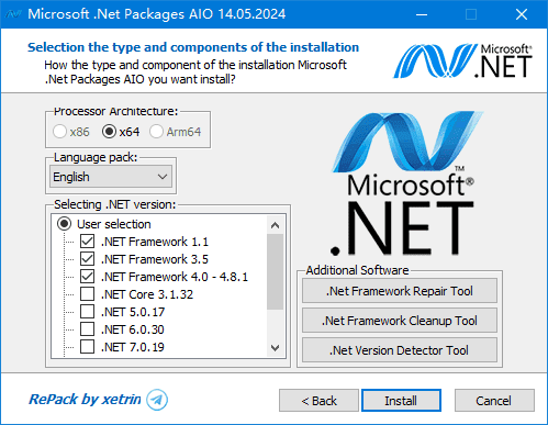 Microsoft .Net Packages AIO(.NET合集包) v08.04.25-金光福宝